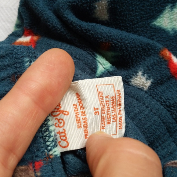 cat & jack winter bear fleece pants & cotton top pajama set 3T toddler boys - Picture 5 of 10